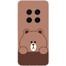 TechTree Honor Magic 7 Pro Uyumlu Kahverengi Ayı Tasarımlı Baskılı Silikon Kılıf