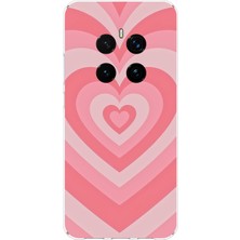 TechTree Honor Magic 7 Pro Uyumlu Pembe Kalpler Baskılı Silikon Kılıf