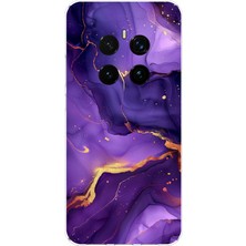 TechTree Honor Magic 7 Pro Uyumlu Ametist Taşı Mor Mermer Baskılı Silikon Kılıf