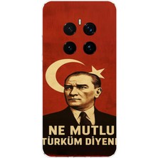 TechTree Honor Magic 7 Pro Uyumlu Ne Mutlu Türkiye Bayrak Atatürk Baskılı Silikon Kılıf