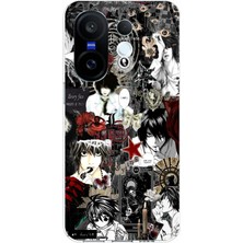 TechTree Vivo X200 Fe Uyumlu Death Note Kolaj Tasarımlı Baskılı Silikon Kılıf