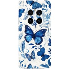 TechTree Honor Magic 7 Pro Uyumlu Mavi Kelebekler Baskılı Silikon Kılıf