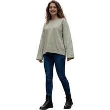 Kadın Sweatshirt - Always Smiling Nakış Detaylı Basic Model