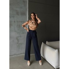 Jack Caprio Kadın Ithal Doubleface Kalite Pileli Kumaş Pantolon