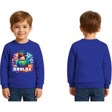Sedirli Unisex Roblox Baskılı Çocuk Swaetshirt 3 Iplik Şardonlu