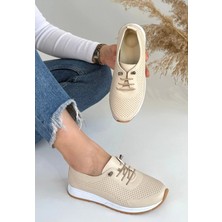 Diaways Tone Bej Cilt Bağcıklı Spor Ayakkabı