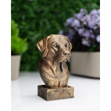 Makerpax Labrador Retriever Köpek Büst Heykel – El Yapımı Dekoratif Figür 12CM – Masa Üstü Süs Eşyası
