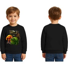 Sedirli Unisex Braınrot Baskılı Çocuk Swaetshirt 3 Iplik Şardonlu