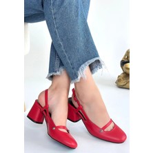 Diaways Jecci Kırmızı Cilt Topuklu Ayakkabı