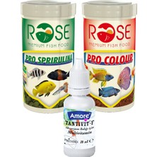 Rose Pro Spirulina Chips 100ML, 100ML Colour Akvaryum Balık Yemi, Tantivit Multivitamin