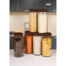 Mafa Home 6'lı 1500 ml Kapaklı Cam Erzak ve Bakliyat Saklama Kavanozu Seti Jumbo Boy