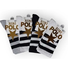 Multipa Xgri Polo Çember Desenli Pamuklu Kolej Çorabı 5 Çift