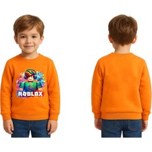 Sedirli Unisex Roblox Baskılı Çocuk Swaetshirt 3 Iplik Şardonlu