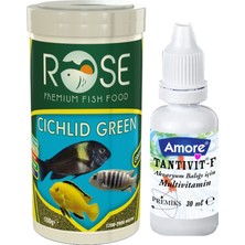 Rose Cichlid Green 100ML Granules Akvaryum Balık Yemi, Tantivit Multivitamin