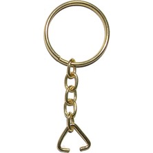 Bosel Anahtarlık Halkası, Halka + Zincir + Üçgen, 24MM, Altın, Sarı, 1 Adet