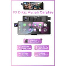 F3 Ekranlı Carplay Apple Android Uyumlu 10.3 Inç 2k Görüntü Arka/ön/iç Görüş Kameralı Araç Ekranı F3