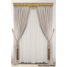 Hayal Dünyası Özel Yapım Perde Toplayıcı Taşlı Ahşap Renso Braçol Takım Perde Aksesuarı