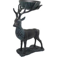 Metal Geyikli Kase 55 cm Dekoratif Hediyelik