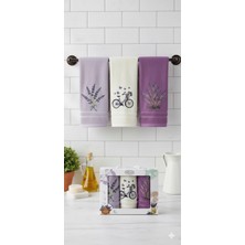 Lavanta Serisi %100 Pamuk 3’lü El Havlusu Seti 30X50 cm – Kutulu Özel Tasarım