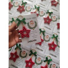 Hediyelikavmyılbaşı Yeni Yıl Kartlı Kırmızı Yeşil Anahtarlık 10 Adet