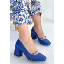 Diaways Tino Mavi Cilt Topuklu Ayakkabı