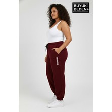 Superlife Kadın Büyük Beden Brooklyn Baskılı Paça Lastikli  Jogger Ince Eşofman Altı  SPR26BEAK951-2