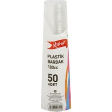 Roll-Up Plastik Şeffaf Bardak Şeffaf 50'li 180 cc