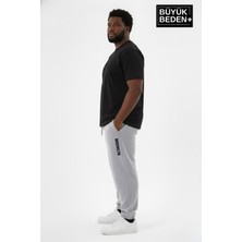 Superlife Erkek Büyük Beden Brooklyn Baskılı Paça Lastikli  Jogger Ince Eşofman Altı  SPR26BEA951-2