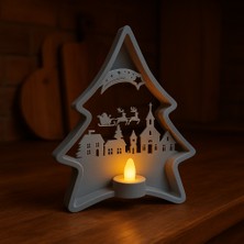 Mir Store 3D Baskı Yılbaşı Ağaç Mumluk – Yeni Yıl Masa ve Ev Süslemesi