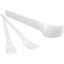 Roll-Up Plastik Şeffaf Çatal 10'lu 4 Adet