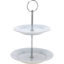 Koopman Porselen 2 Katlı Servis Tabağı 4 Adet