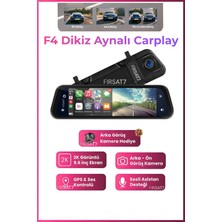 F4 Dikiz Aynalı Carplay Apple Android Uyumlu 9.6 Inç 2k Görüntü Arka/ön Görüş Kameralı Araç Ekranı