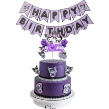 Sinem Gift Kuromi Pasta Süsü - Kuromili Pasta Süsü - Kuromi Konseptli Süs - Kuromi Doğum Günü