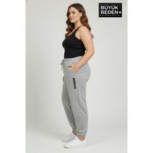 Superlife Kadın Büyük Beden Brooklyn Baskılı Paça Lastikli  Jogger Ince Eşofman Altı  SPR26BEAK951-2