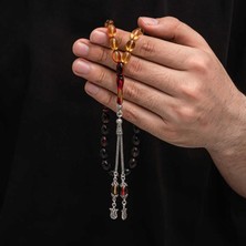 Özcömert Silver Gümüş Püskül Sıkma Kehribar Tesbih