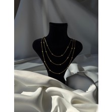 NB Steelora Çelik Kolye Gold Renk 45CM