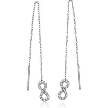 Özcömert Silver Gümüş Zincirli Sonsuzluk Küpe