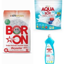 Boron Doğal Mineralli Bulaşık Deterjanı 30 Tablet +Elde Yıkama+Çamaşır Makine Deterjanı