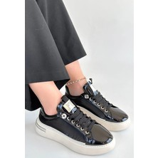 Diaways Hley Siyah Rugan Paraşüt Detaylı Bağcıklı Spor Ayakkabı