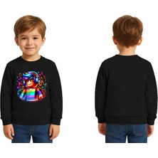 Sedirli Unisex Roblox Baskılı Çocuk Swaetshirt 3 Iplik Şardonlu