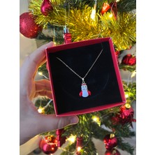 Busradan Design Yılbaşı Hediyesi Kardan Adam Model Çelik Kolye