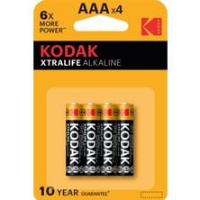 Kodak Xtralife Alkalin Ince Pil Blister Aaa 4'lü 4 Adet