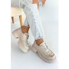 Diaways Kiya Bej Rugan Dolgu Topuk Oxford Ayakkabı