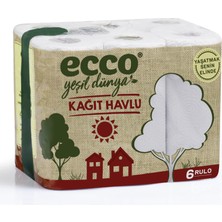 Ecco Soft Ecco Yeşil Dünya Havlu 6'lı 4 Adet