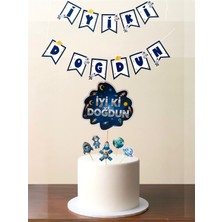 Sinem Gift Uzay Temalı Doğum Günü Konsepti - Uzay Temalı Pasta Süsü - Astronot Temalı Pasta Süsü
