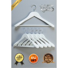 Ahşap Askı Kalın Omuzlu Takım Elbise Ceket Askısı 5 Adet Kaymaz Pantolon Çubuğu