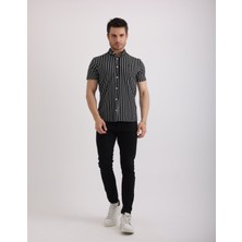 Citra Esnek Dokulu Waffle Çizgili Kumaş Günlük Erkek Gömlek