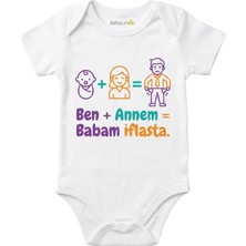 Ben ve Annem Babam Iflas Baskılı Bebek Zıbını, Beyaz, Kısa Kollu Body