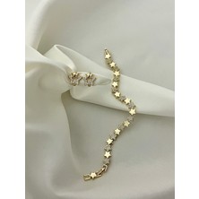 Yeknova (Sevgililer Günü) Xuping 14K Gold Renginde Excellent Model Kararmaz Kadın Halka Küpe Bileklik Kombin