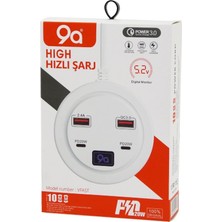 Shopwave Hıgh Power 3.0  Vfast KY-100  Çoklu= 4 Lü   Hızlı  Şarj Seti  2AD -PD20W=TYPE-C  - 2.1A + Qc3.0= USB  2.4W (5047)